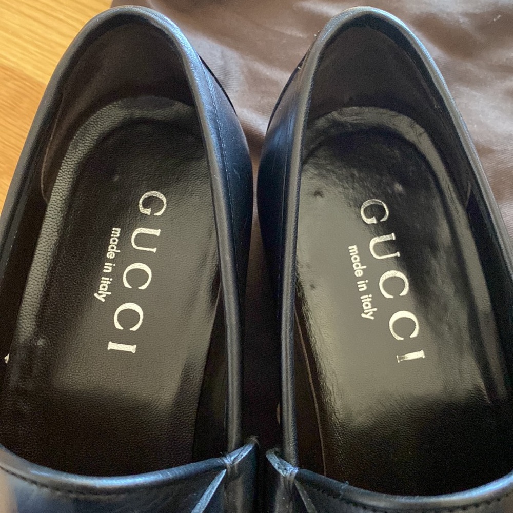 Gucci Loafers Mens Black leather Vit Bulgaro 9.5 - Picture 4 of 10